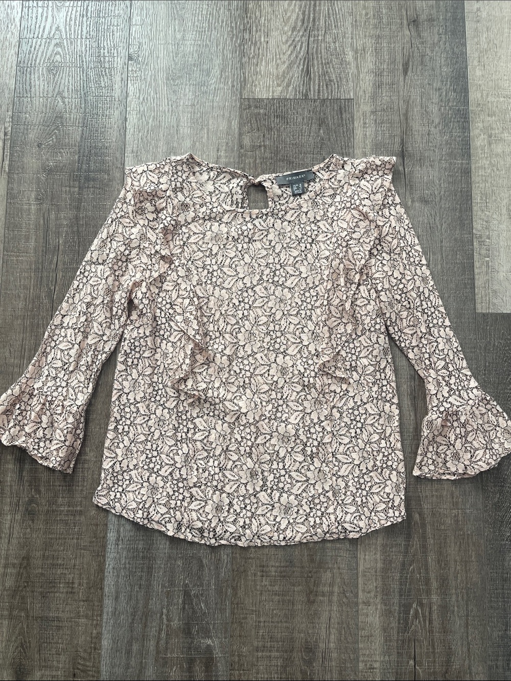 Primark Blush Floral Ruffle Long-Sleeve Blouse